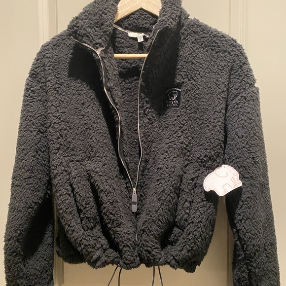 Black Sherpa Ivory Ella Full-Zip Jacket ✨ - Picture 2 of 5